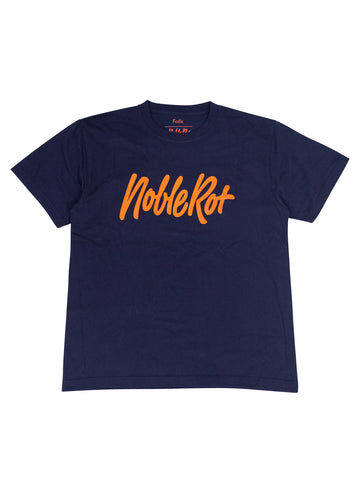 Noble Rot X Folk T-Shirt - Navy & Orange