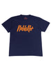 Noble Rot X Folk T-Shirt - Navy & Orange